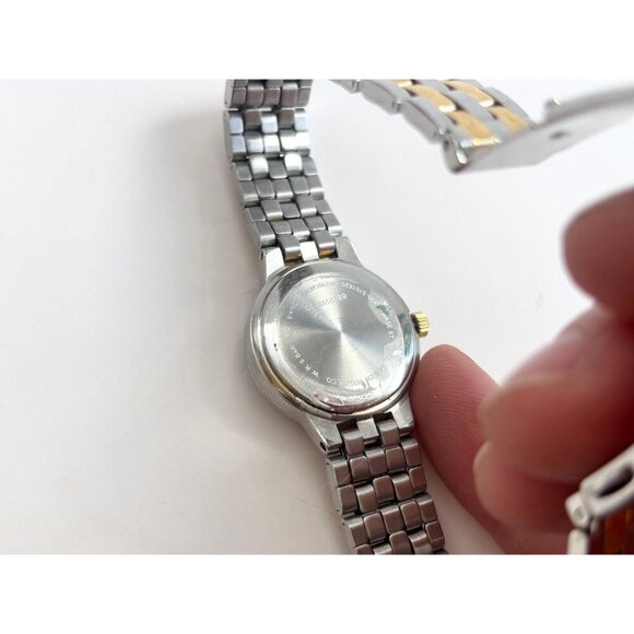 Citizen Dual Silver & Gold Toned Rhinestone Vintage Wristwatch - 17mm - WORKS! - Picture 3 of 9